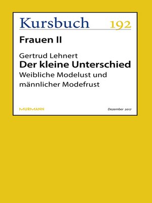 cover image of Der kleine Unterschied
